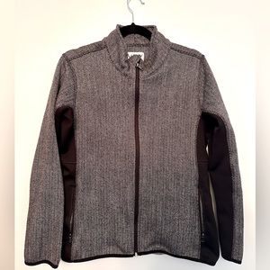 Fleece lined zip front houndstooth jacket by Marc New York size L